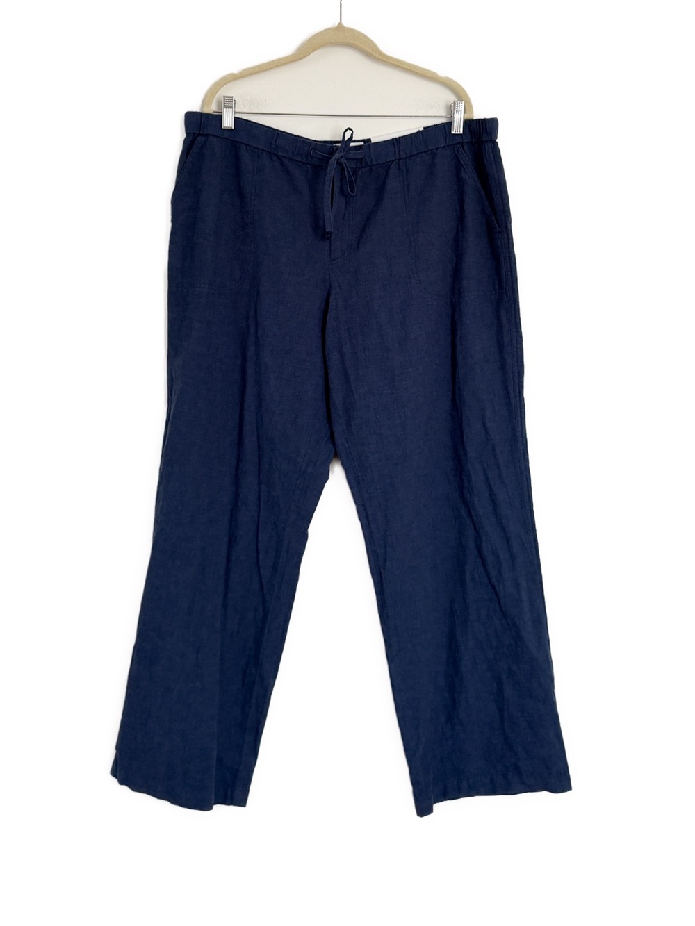Liz Claiborne Linen Blend Wide Leg Pants Indigo Size XL NWT - Picture 3 of 4